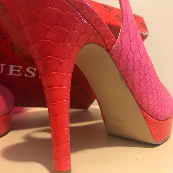 Woman’s Guess platforms pink/coral 8.5m - Picture 8 of 12